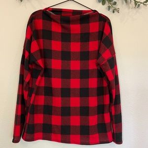 EUC 7th Ray Buffalo Check Boat Neck Pullover